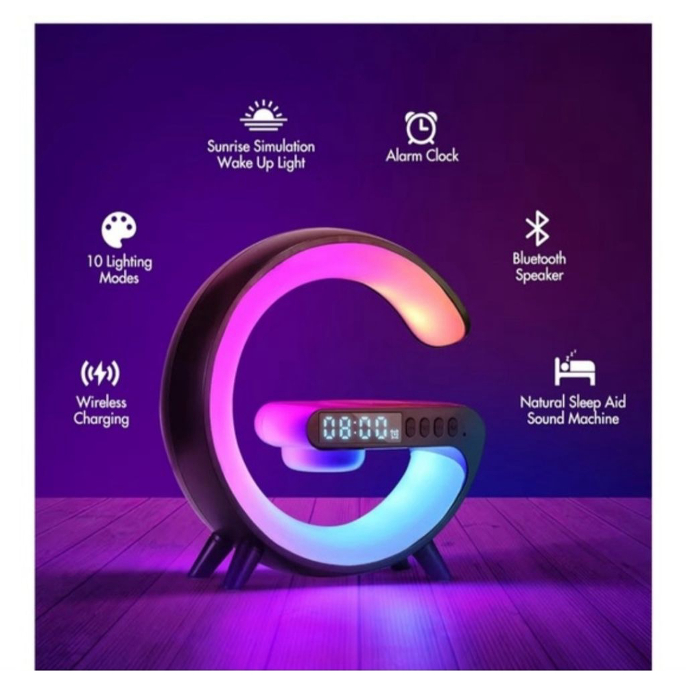 VIKEFON Bluetooth 5.3 Speaker with RGB Lights, 15W Wireless Charging Station - Picture 3 of 9